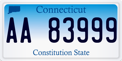 CT license plate AA83999