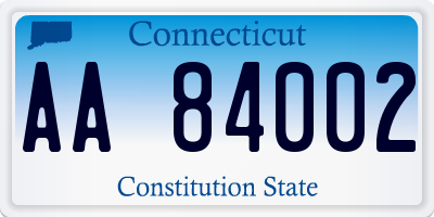 CT license plate AA84002