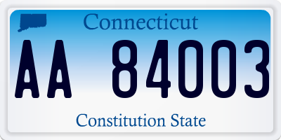 CT license plate AA84003