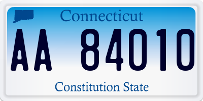 CT license plate AA84010