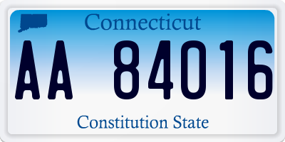 CT license plate AA84016