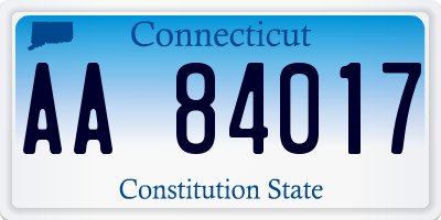 CT license plate AA84017