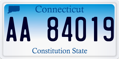 CT license plate AA84019