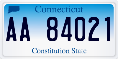 CT license plate AA84021