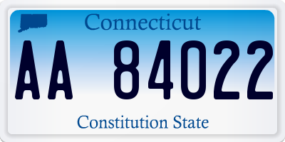 CT license plate AA84022