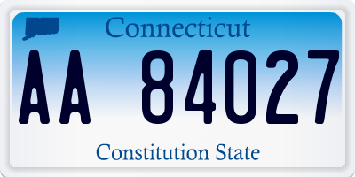 CT license plate AA84027