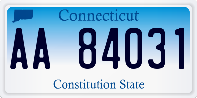 CT license plate AA84031