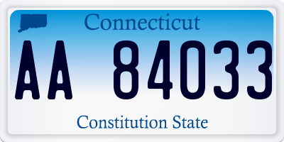 CT license plate AA84033