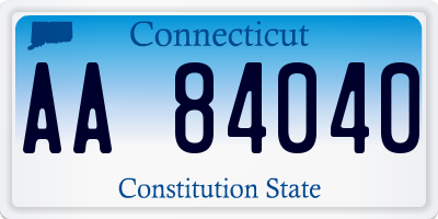 CT license plate AA84040