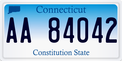 CT license plate AA84042