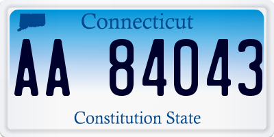 CT license plate AA84043