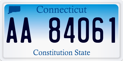 CT license plate AA84061