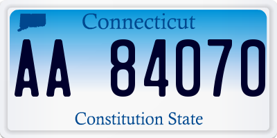 CT license plate AA84070