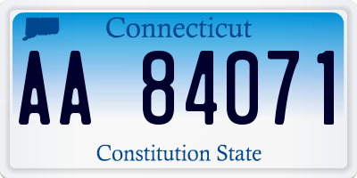 CT license plate AA84071