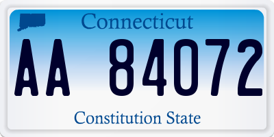 CT license plate AA84072