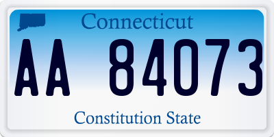 CT license plate AA84073