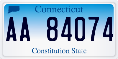CT license plate AA84074