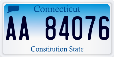 CT license plate AA84076