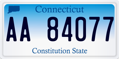 CT license plate AA84077