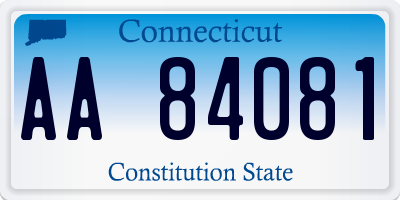 CT license plate AA84081