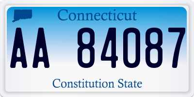 CT license plate AA84087