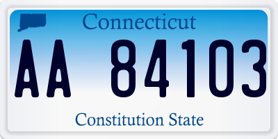 CT license plate AA84103