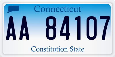 CT license plate AA84107