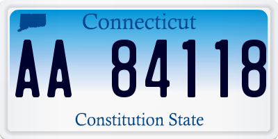 CT license plate AA84118