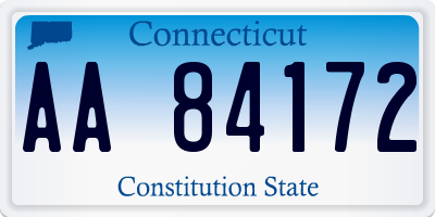 CT license plate AA84172