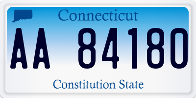 CT license plate AA84180