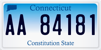 CT license plate AA84181