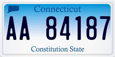 CT license plate AA84187