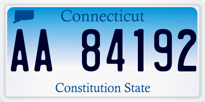 CT license plate AA84192