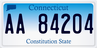 CT license plate AA84204