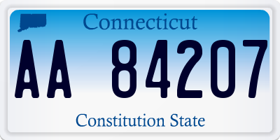 CT license plate AA84207