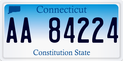 CT license plate AA84224