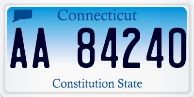 CT license plate AA84240