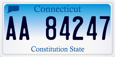 CT license plate AA84247