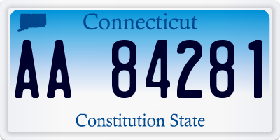 CT license plate AA84281