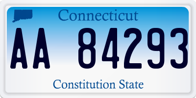 CT license plate AA84293