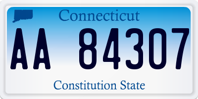 CT license plate AA84307