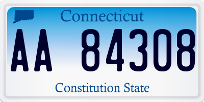 CT license plate AA84308