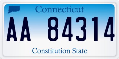 CT license plate AA84314