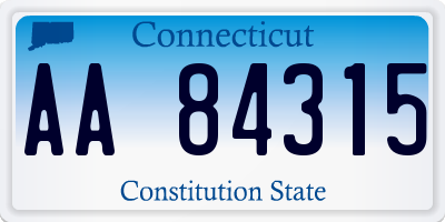CT license plate AA84315