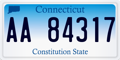 CT license plate AA84317