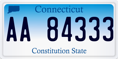 CT license plate AA84333