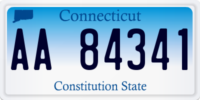 CT license plate AA84341