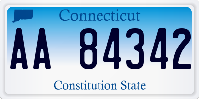 CT license plate AA84342