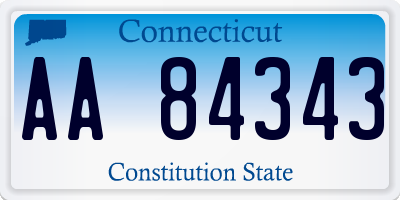 CT license plate AA84343