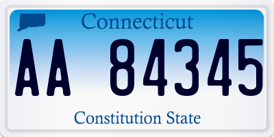 CT license plate AA84345